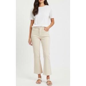 Massimo Dutti Skinny Fit Flare Capri Cream